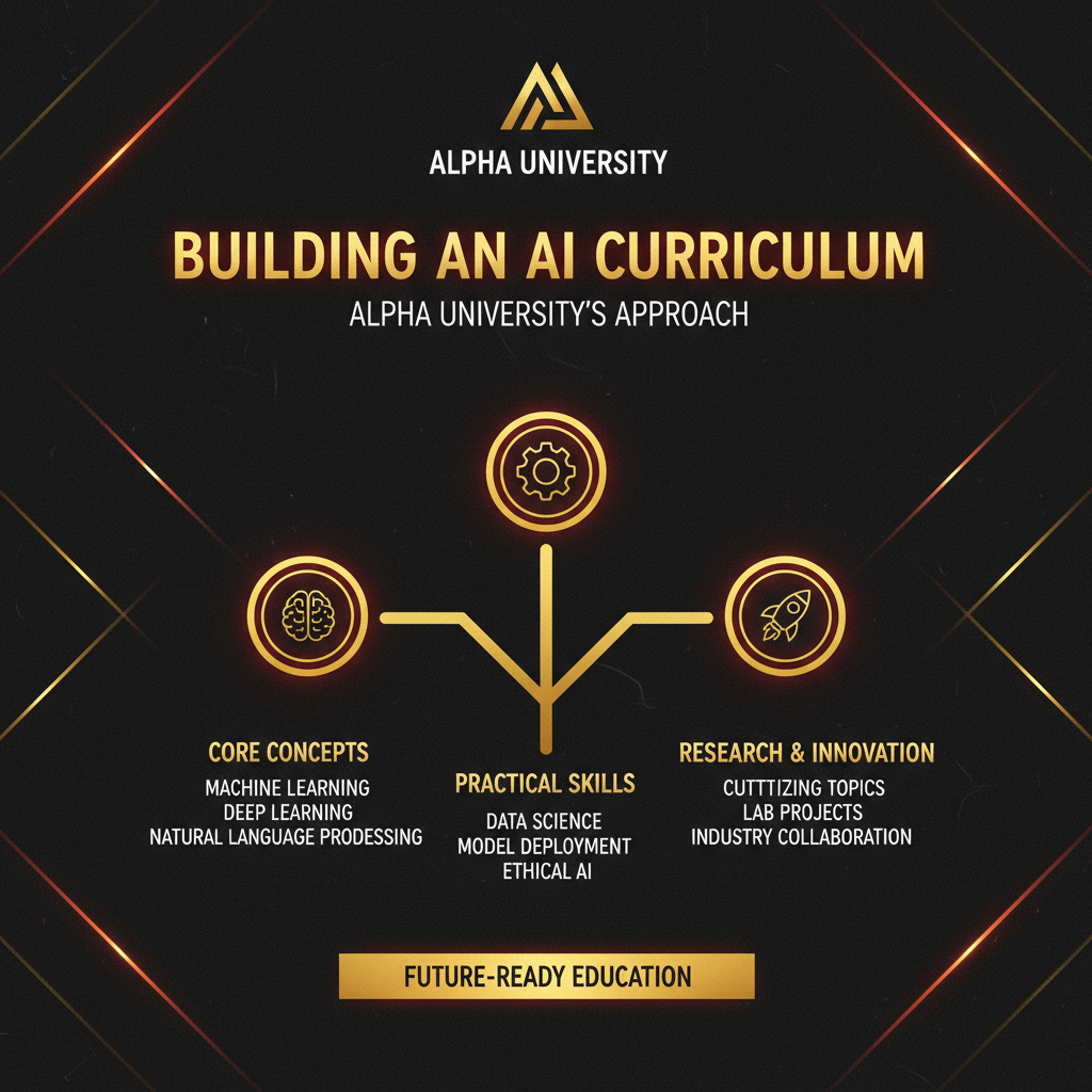 Infographic visualizing: Building an AI Curriculum: Alpha University's Approach