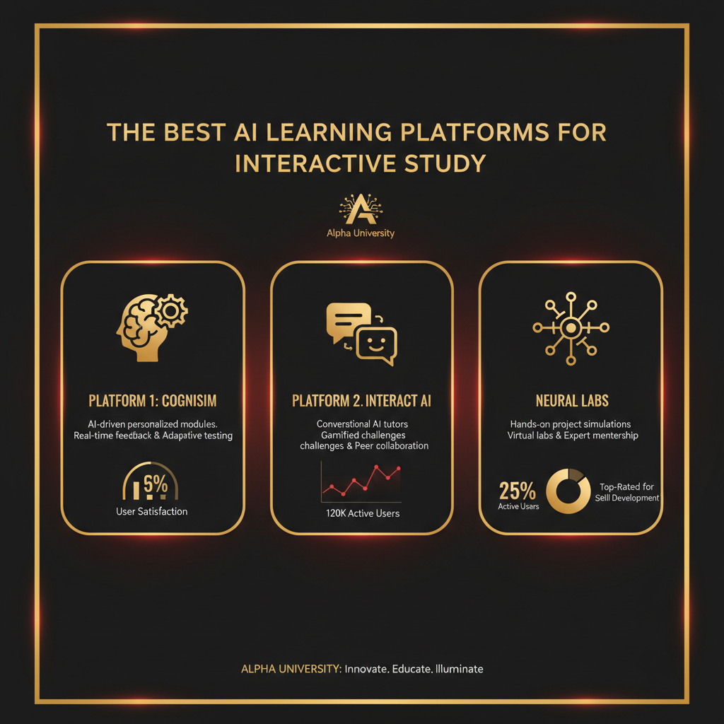 Infographic visualizing: The Best AI Learning Platforms for Interactive Study